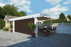 Phantom Screens feature in Shade pergola system from Walpole